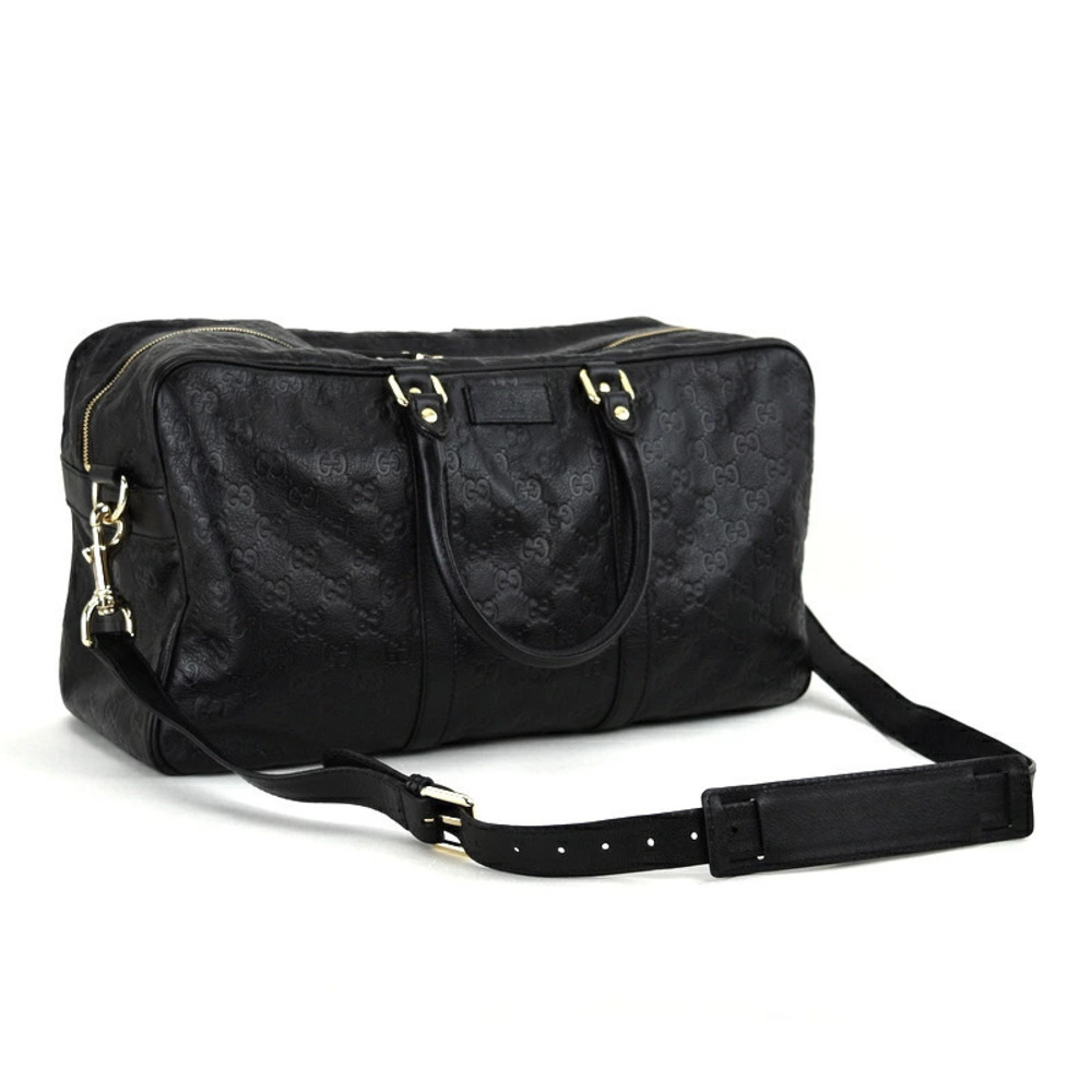 Gucci Leather One ssima Strap Boston Black Bag Shoulder Black